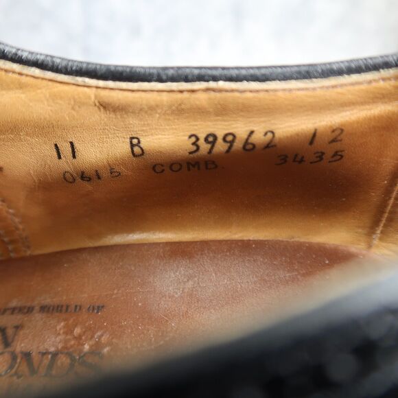 Allen Edmonds Shoes Mens 11 Oxford Leather Black Classic Brogue Cap Toe Formal - Picture 14 of 16